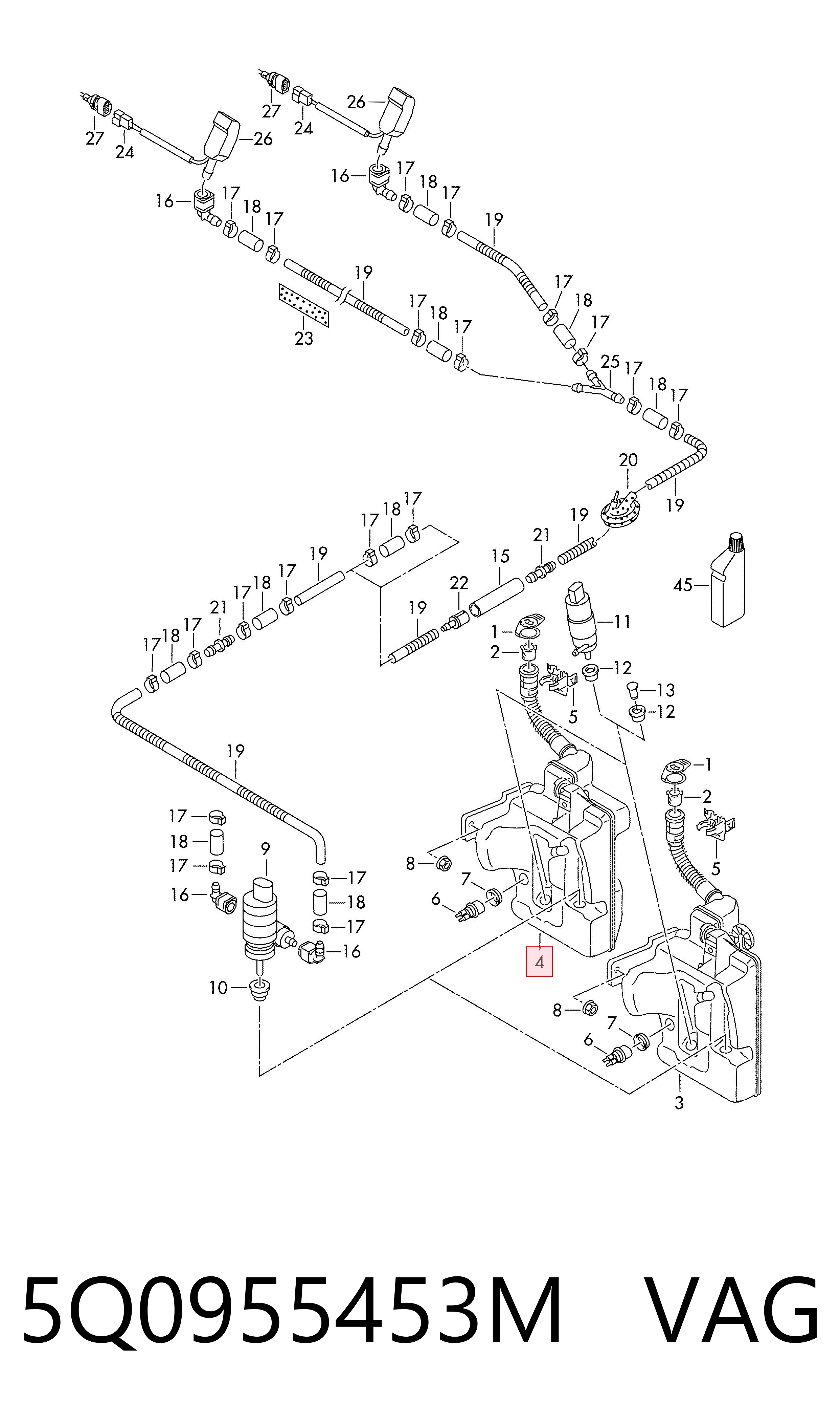 Audi A3  (2013 - 2020) Cam yıkama su deposu fiyatları