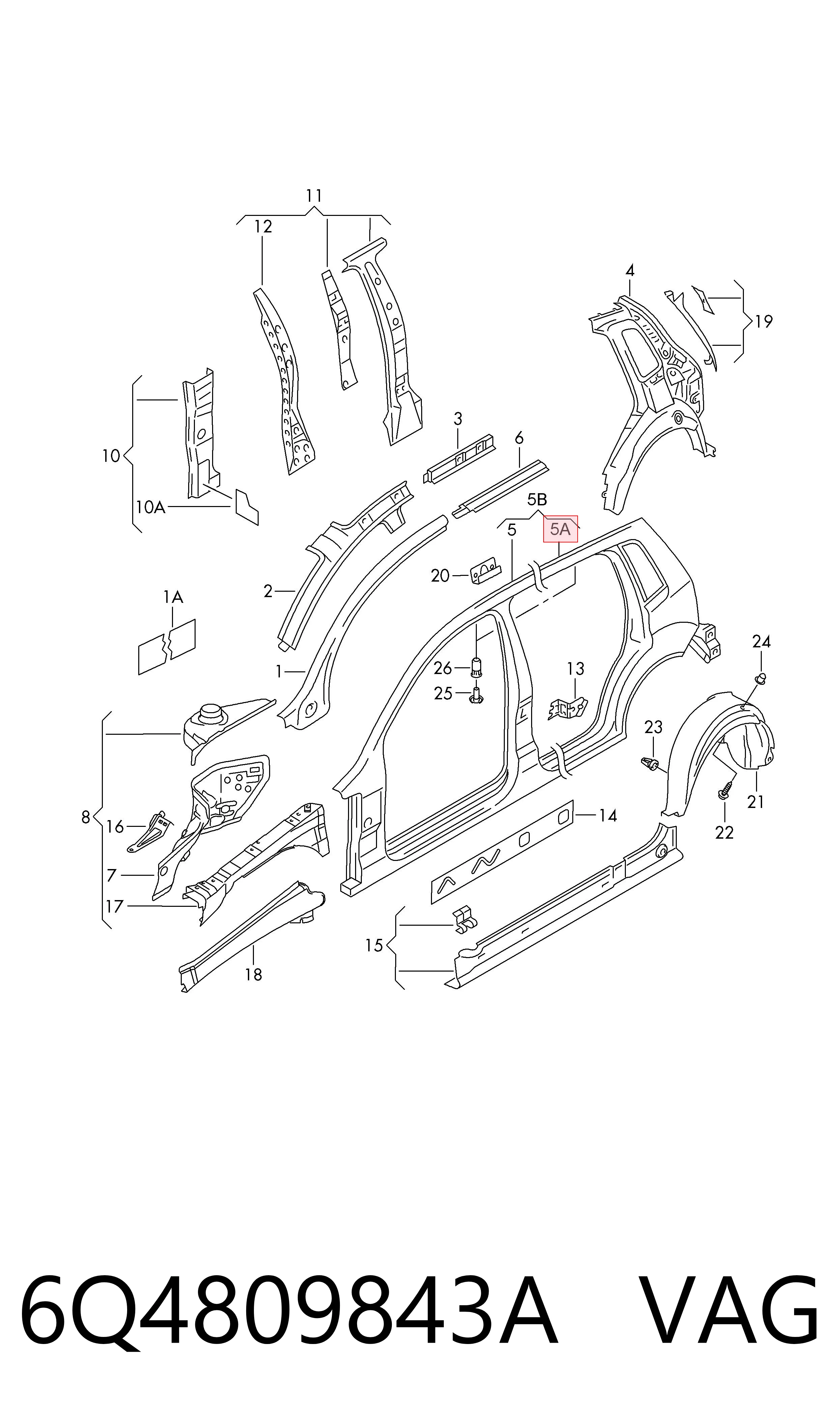 Volkswagen Polo IV (2001 - 2014) Arka sol çamurluk satın al