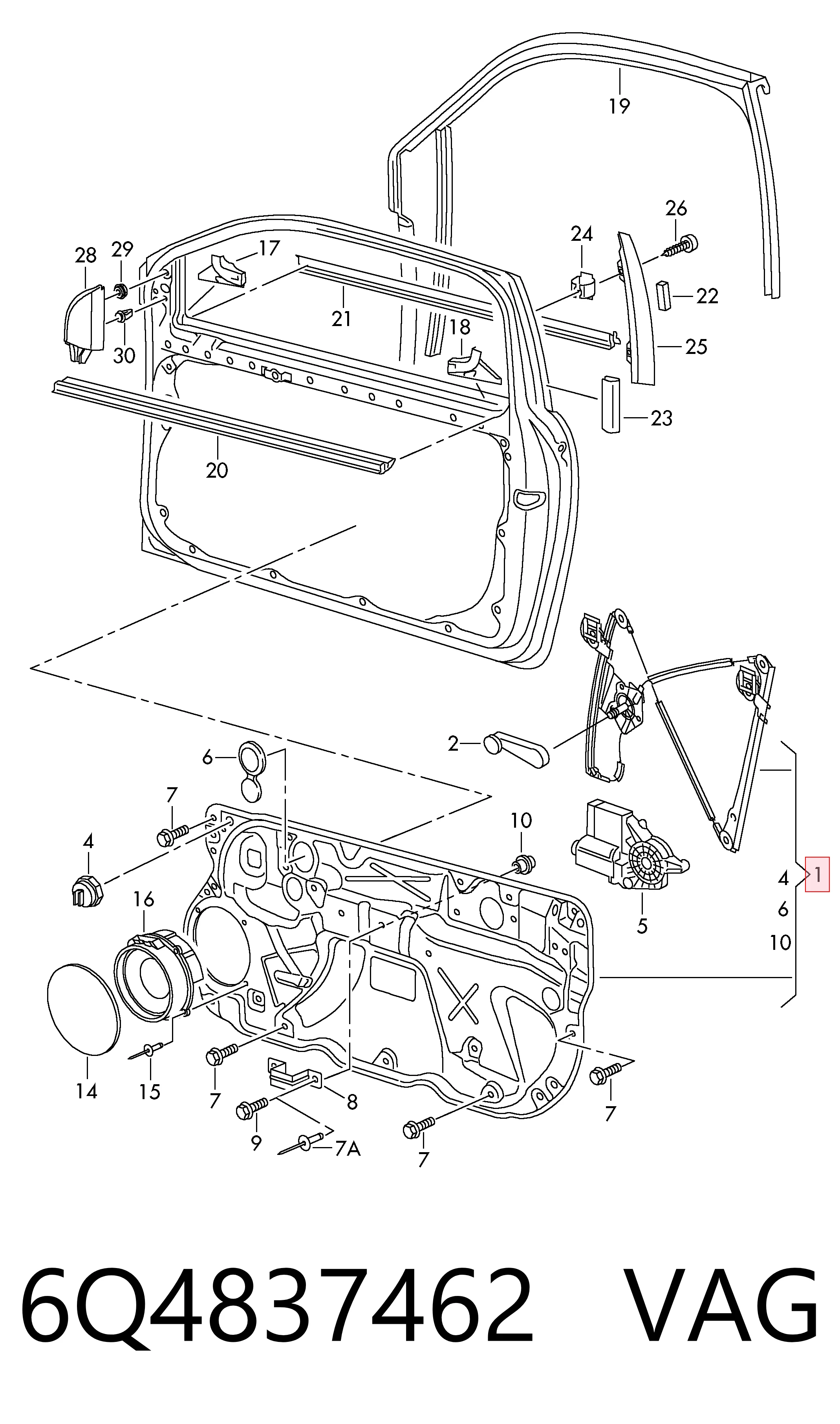Polo IV hatchback (9N, 9A) (2001 - 2014) Sağ Ön cam krikosu