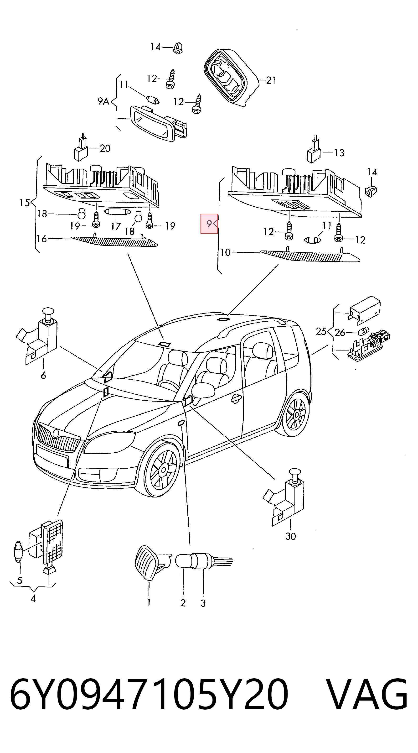 Volkswagen Polo IV İç Aydınlatma Lambası