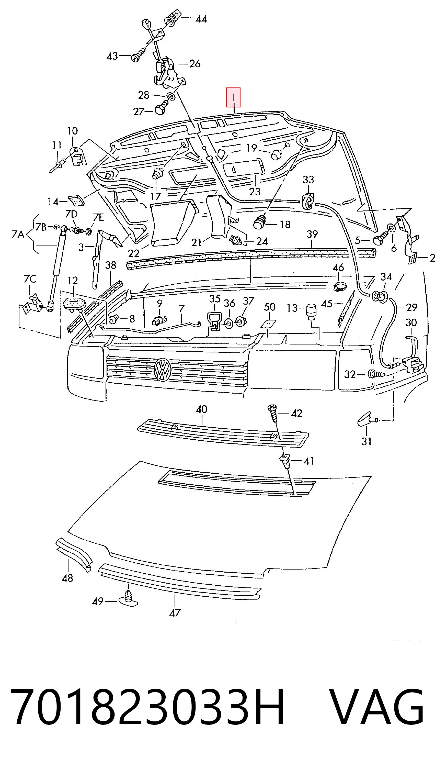 Volkswagen Transporter T4 Kaput orijinal