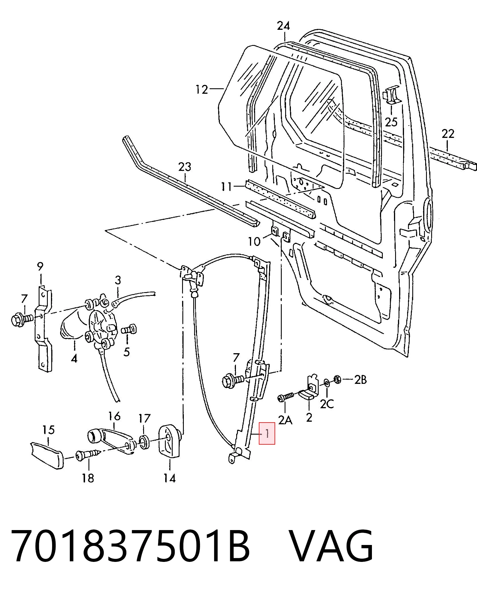 Volkswagen Transporter T4 Sol Ön cam krikosu sıfır