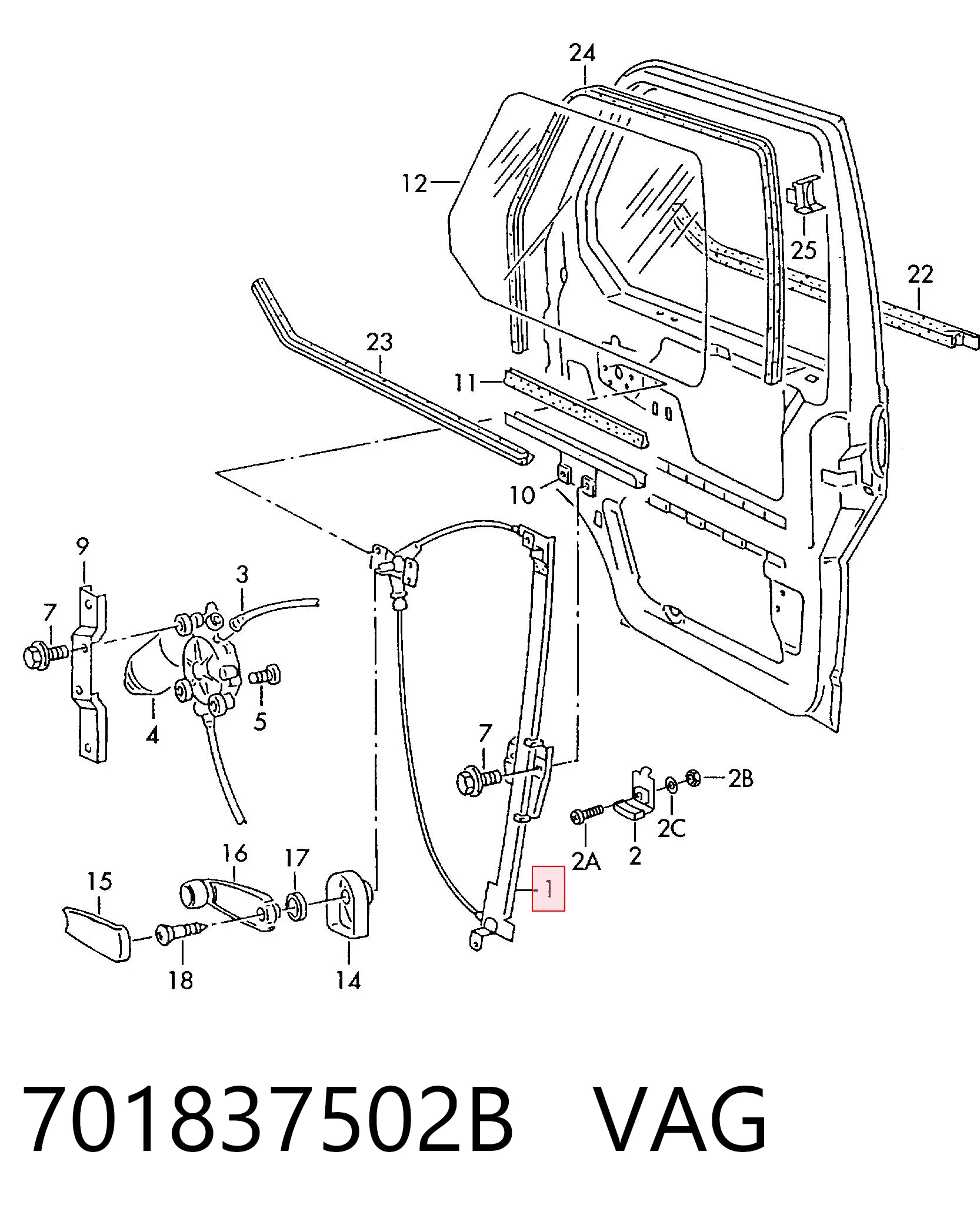 Volkswagen Transporter T4 Sağ Ön cam krikosu fiyatı