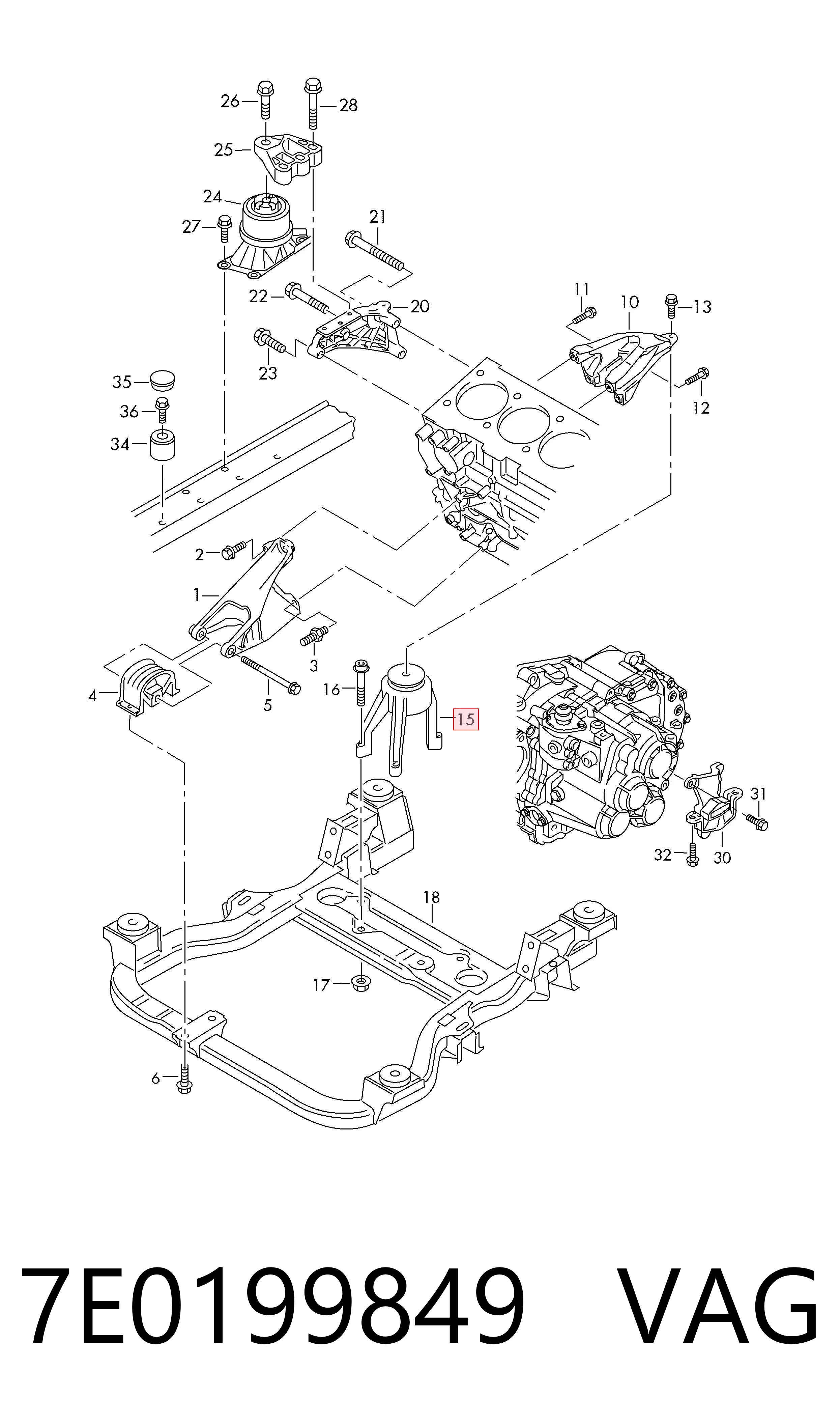 Volkswagen Transporter T5 Arka motor kulağı