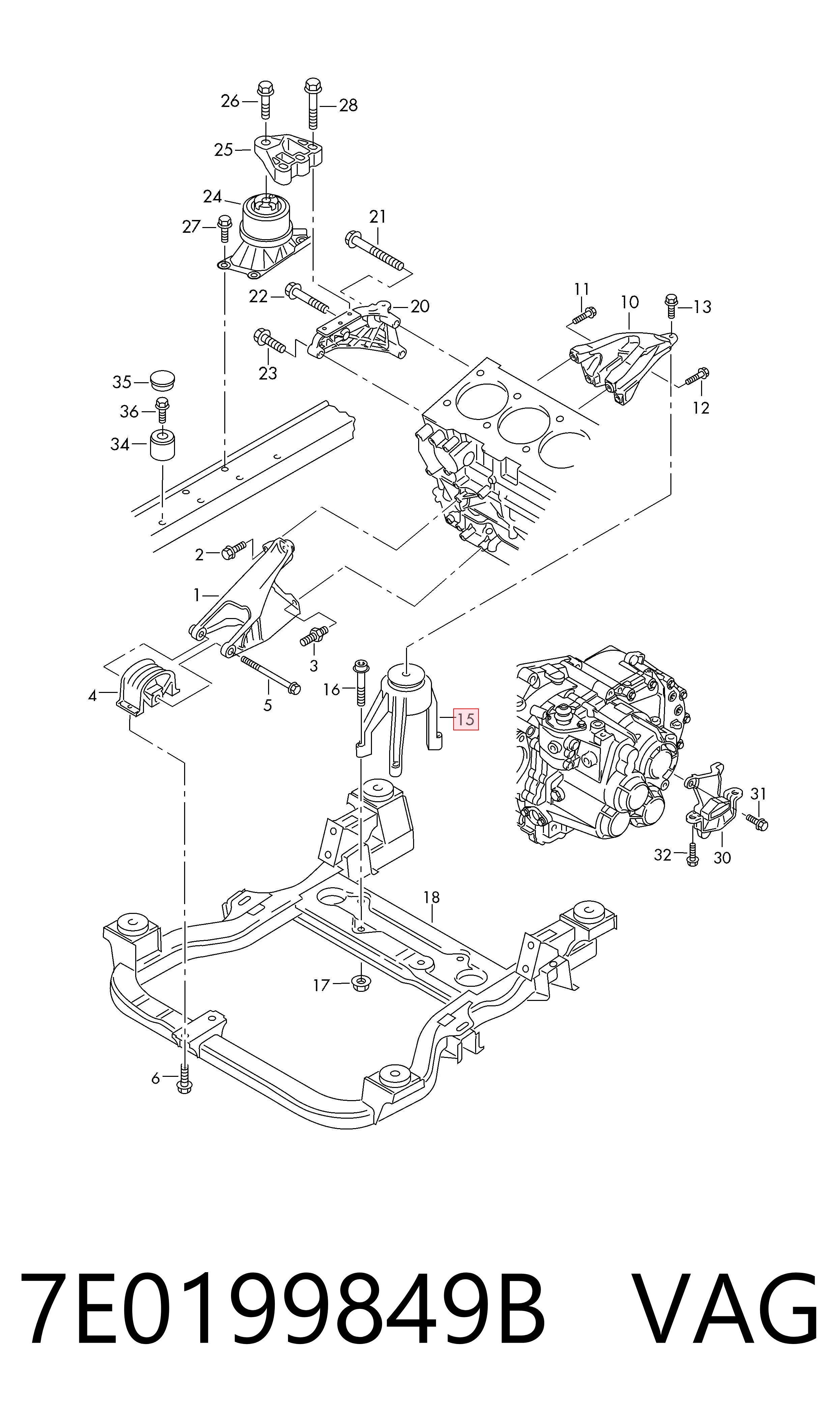 Volkswagen Transporter T6 Arka motor kulağı