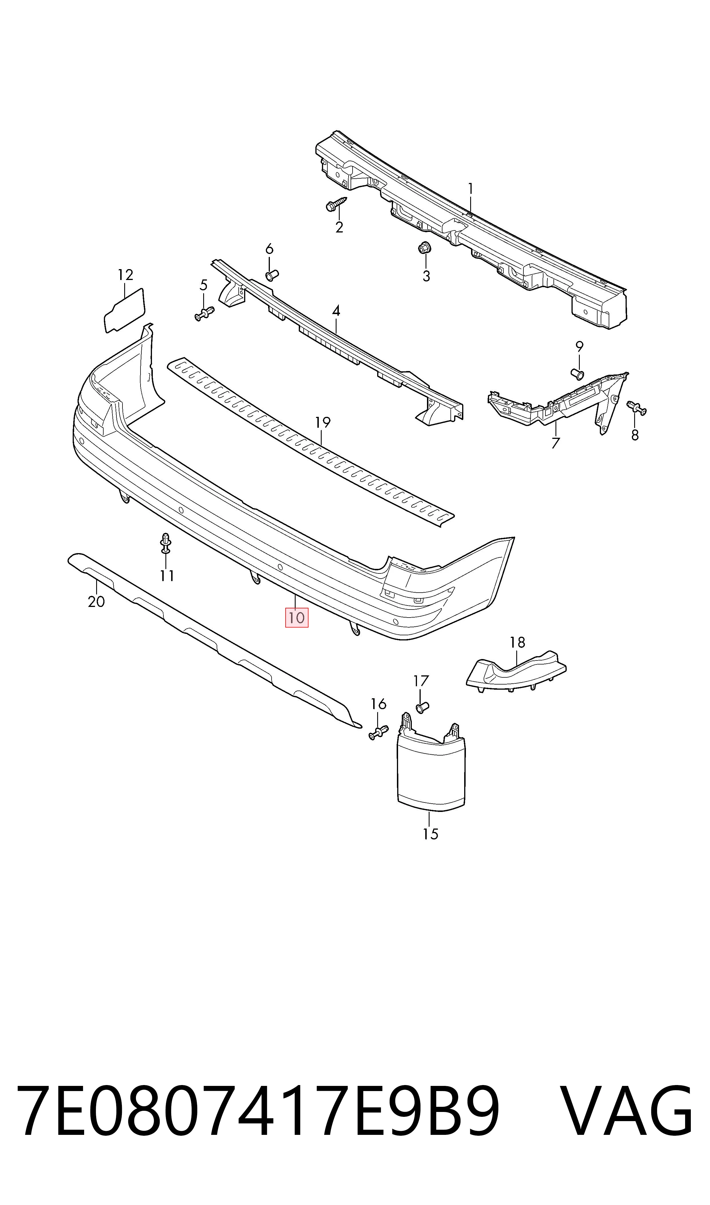 Volkswagen Transporter  (2015 - 2024) Arka tampon satın al