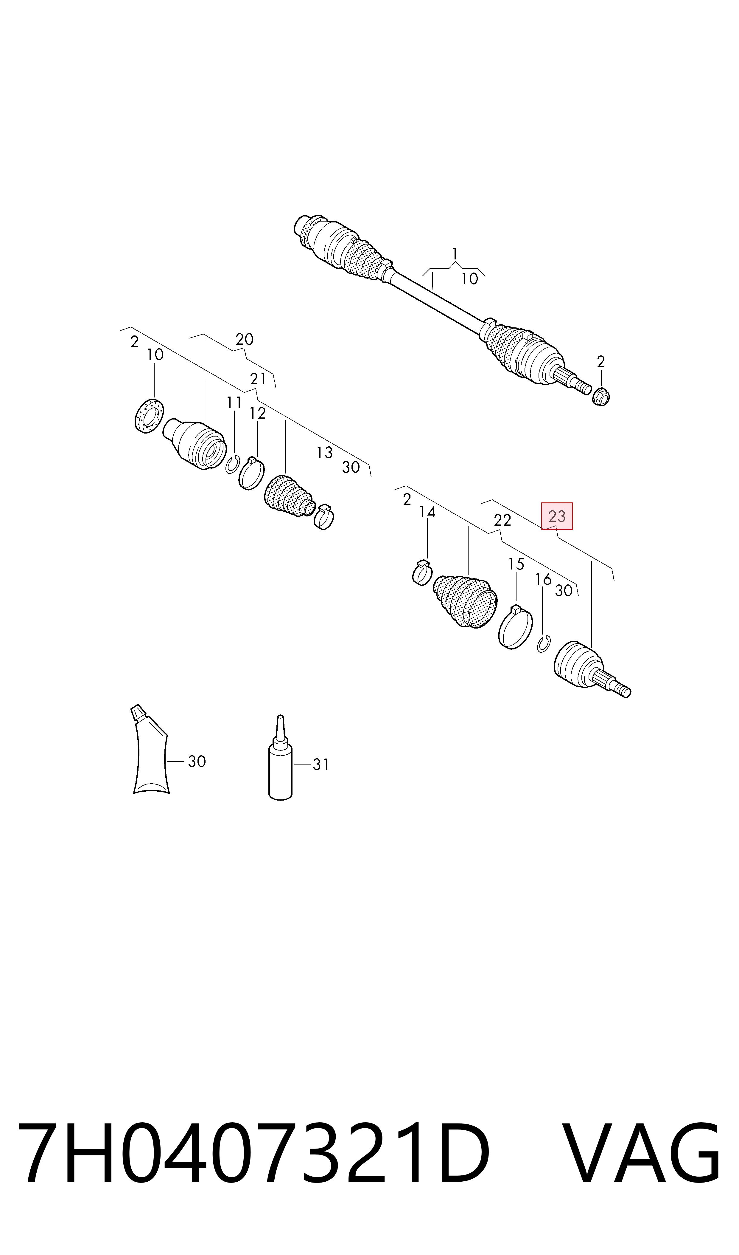 Transporter  Dış aks kafası
