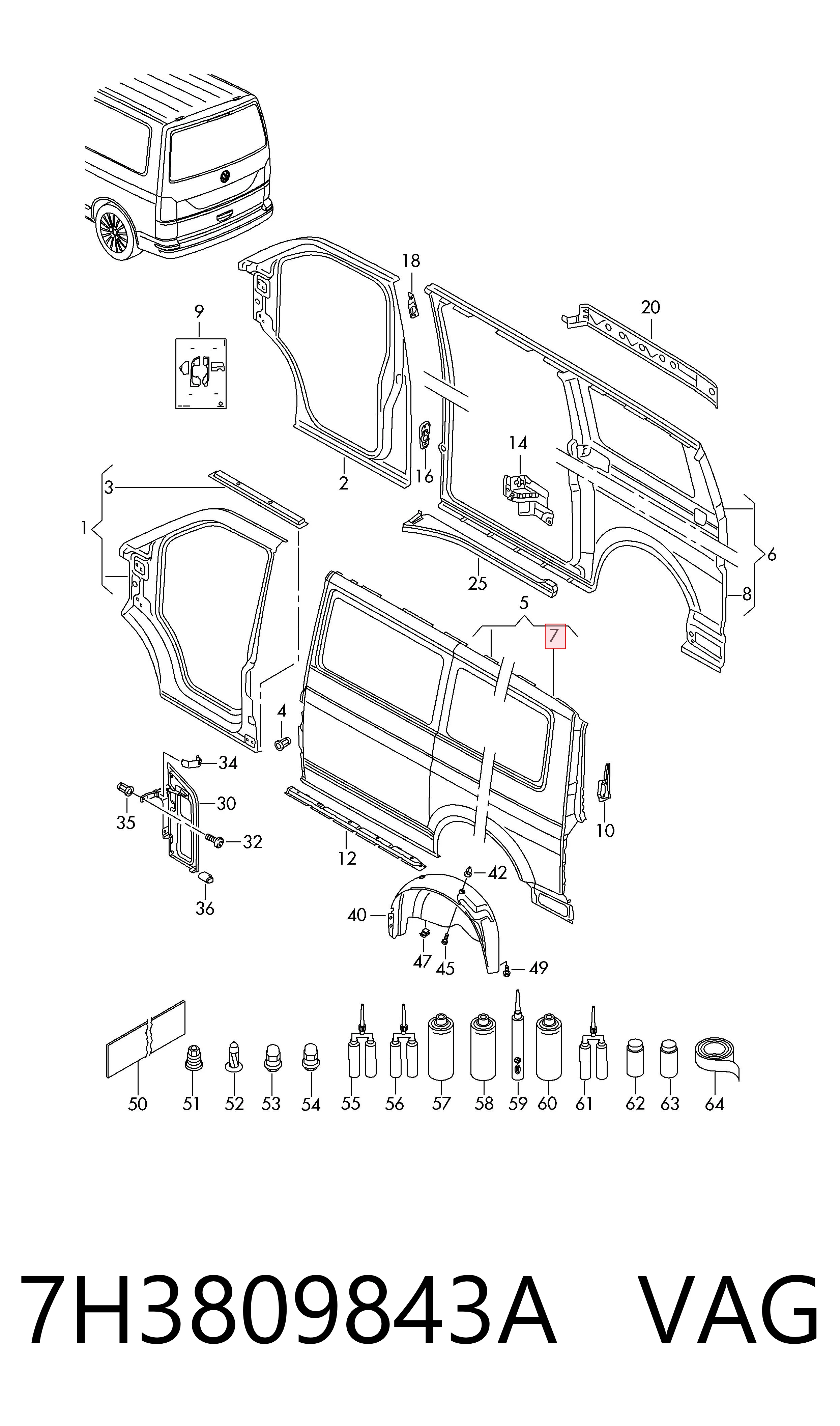 Volkswagen Transporter  (2015 - 2024) Arka sol çamurluk fiyatı