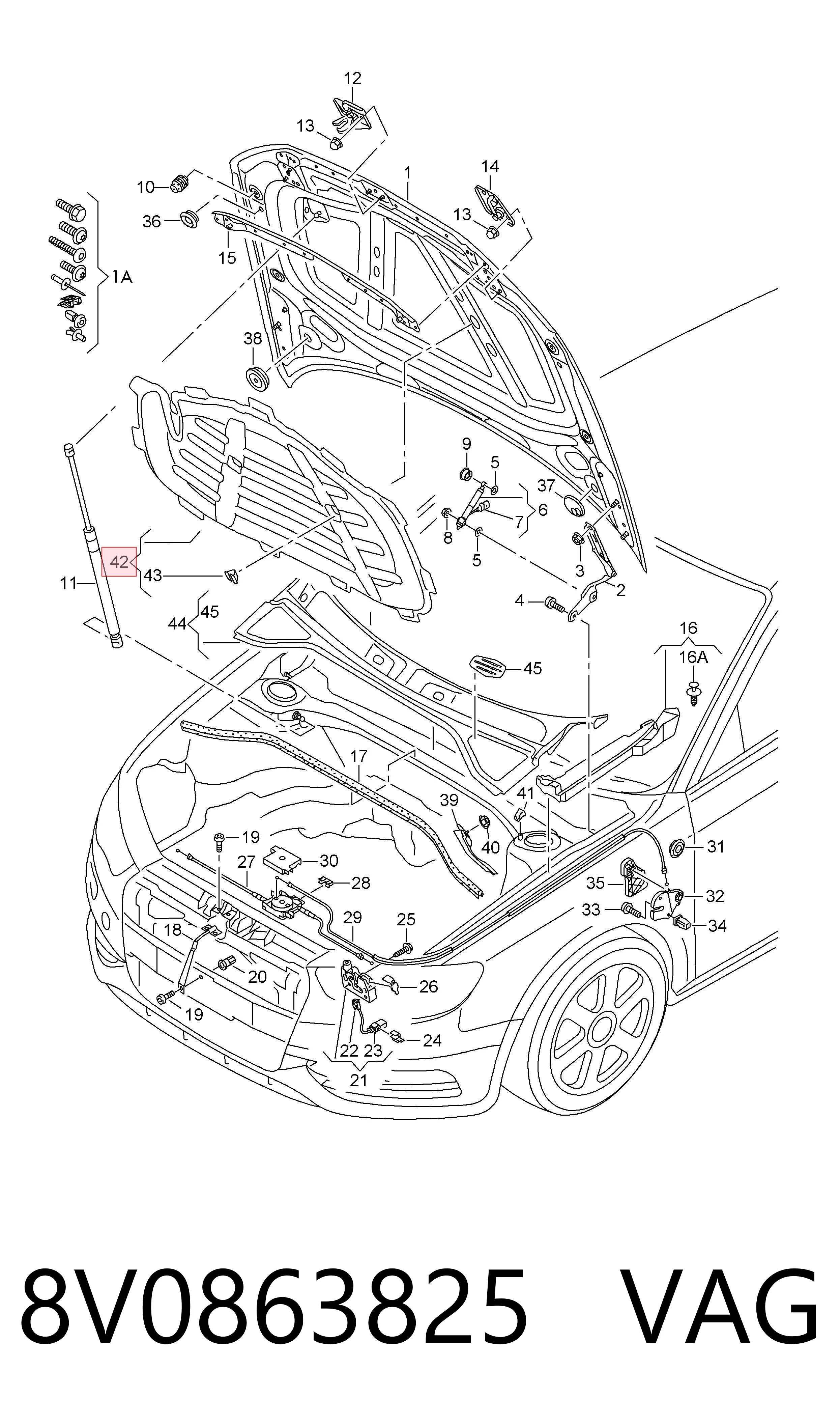 Audi A3  Kaput keçesi sıfır