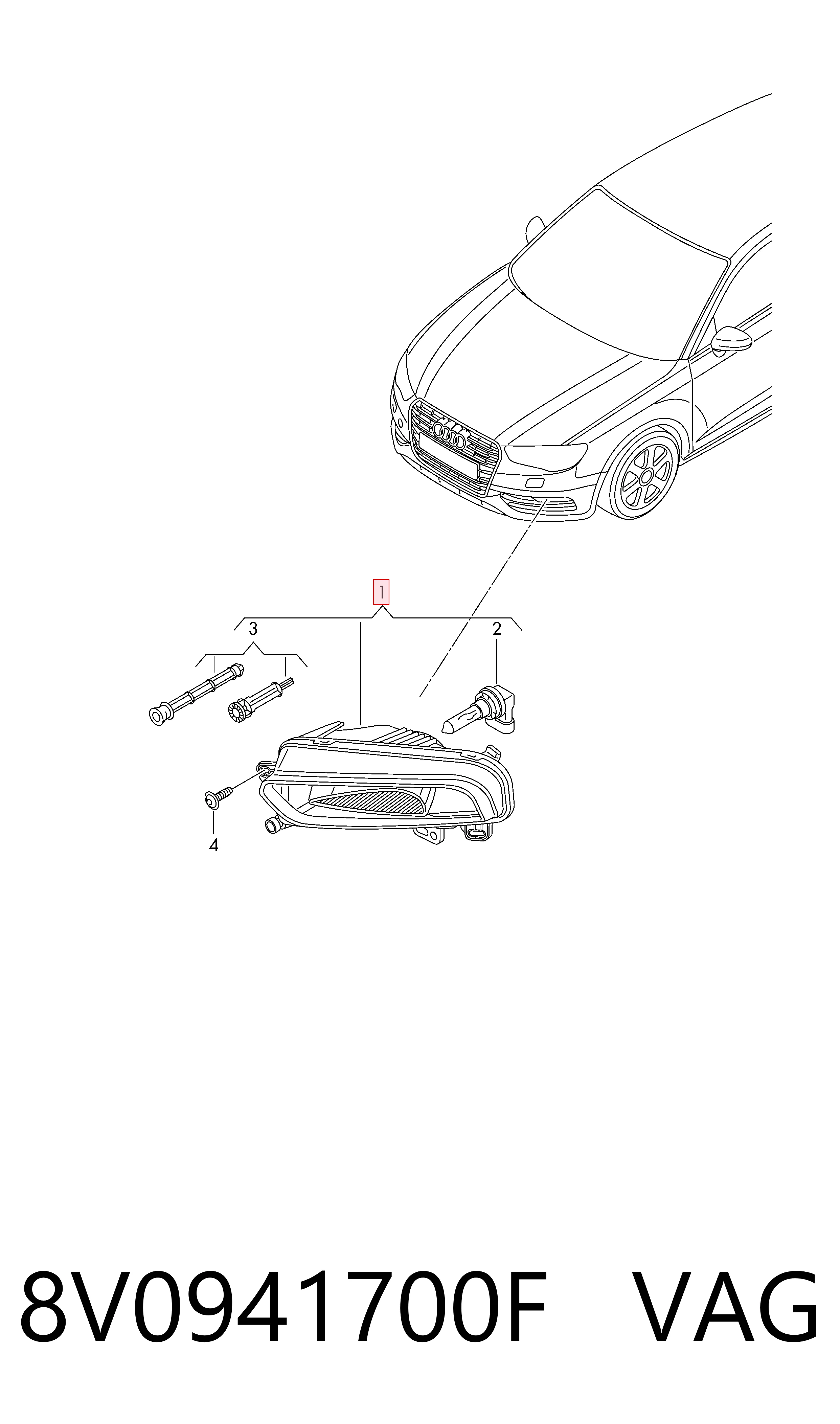Audi A3  (2013 - 2020) Sağ sis farı fiyatları