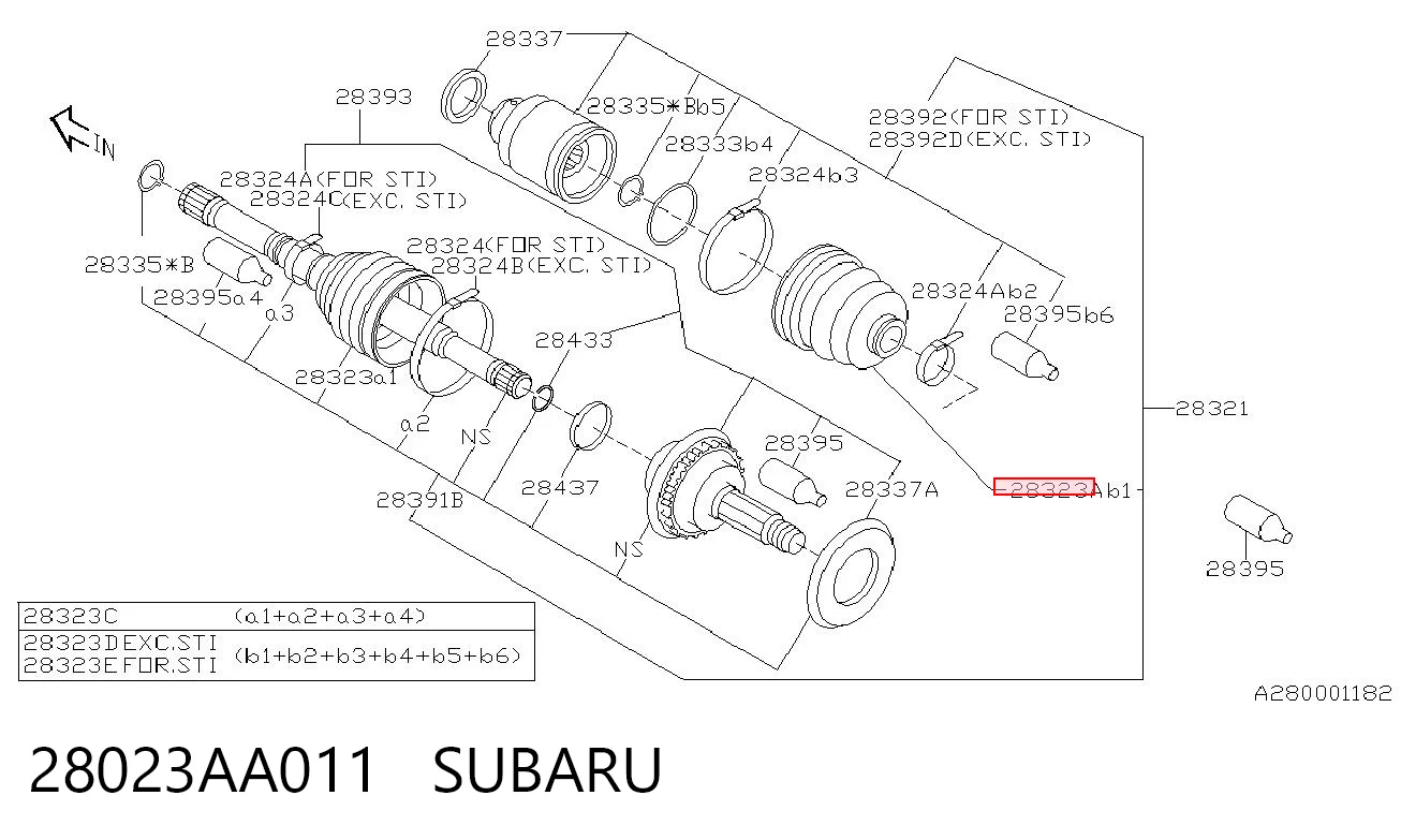 28023AA011 Subaru