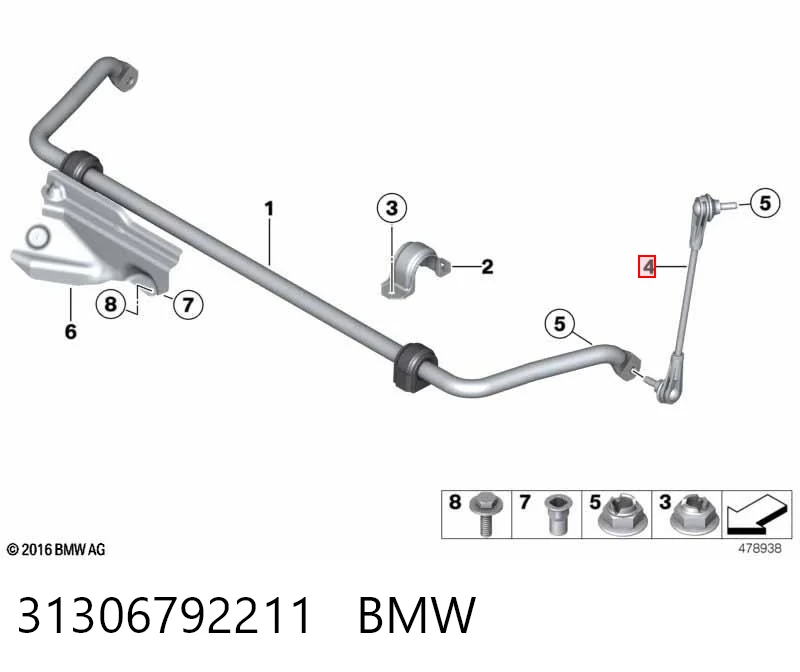 3 sedan (F30, F80) (2011 - 2018) Ön Z rot