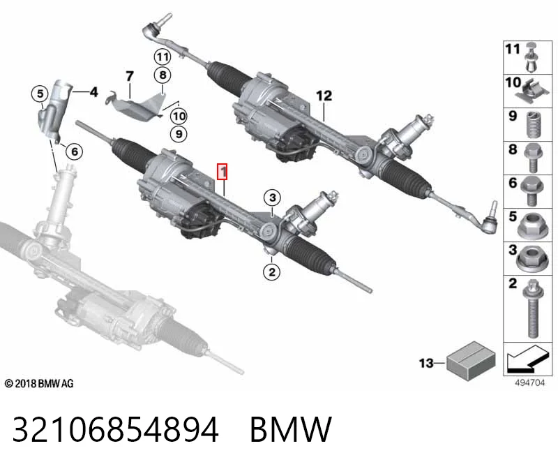BMW 3  (2011 - 2018) Direksiyon kremayeri 