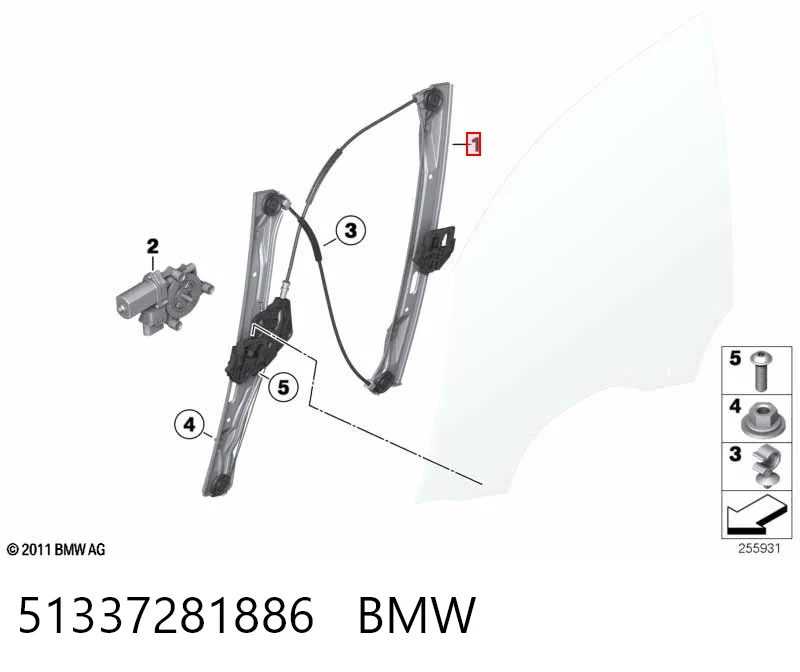 3 sedan (F30, F80) (2011 - 2018) Sağ Ön cam krikosu