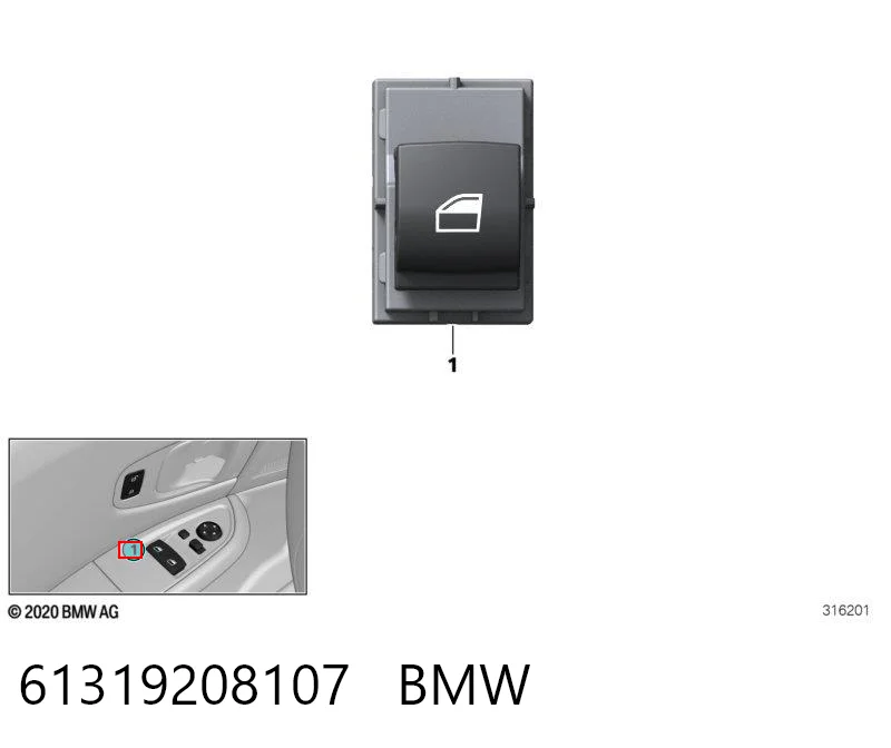 BMW 3  (2011 - 2018) Ön sağ cam kaldırma motoru açma düğmesi fiyatı
