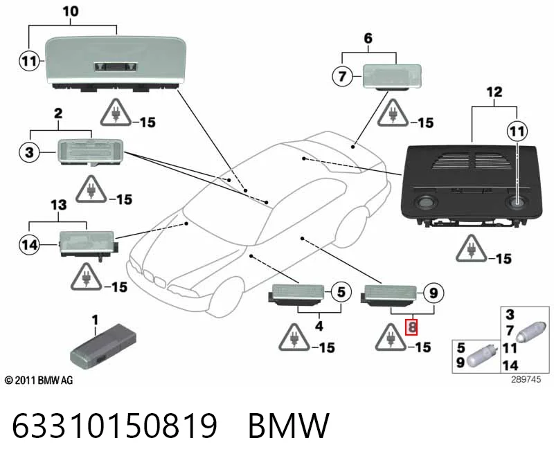BMW 3  Tavan lambası orijinal
