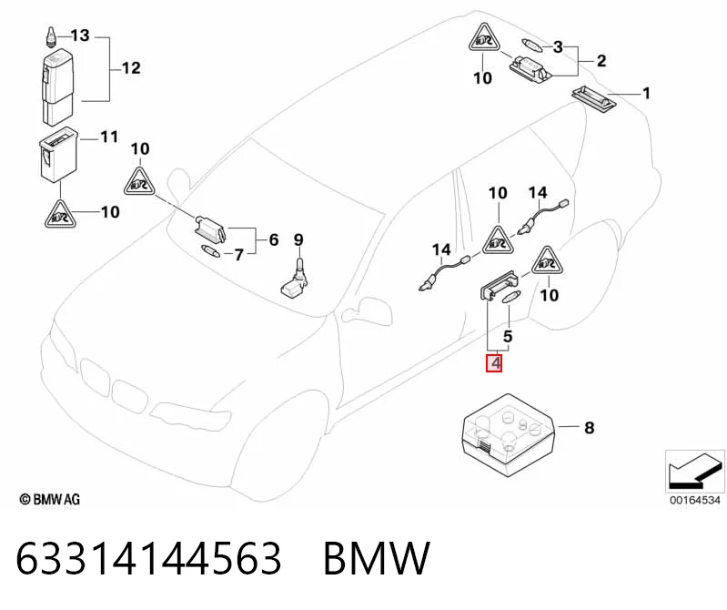 BMW 3  (2011 - 2018) Kabin içi aydınlatma lambası 