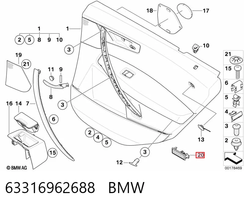 BMW 3  (2011 - 2018) Kabin içi aydınlatma lambası fiyatları